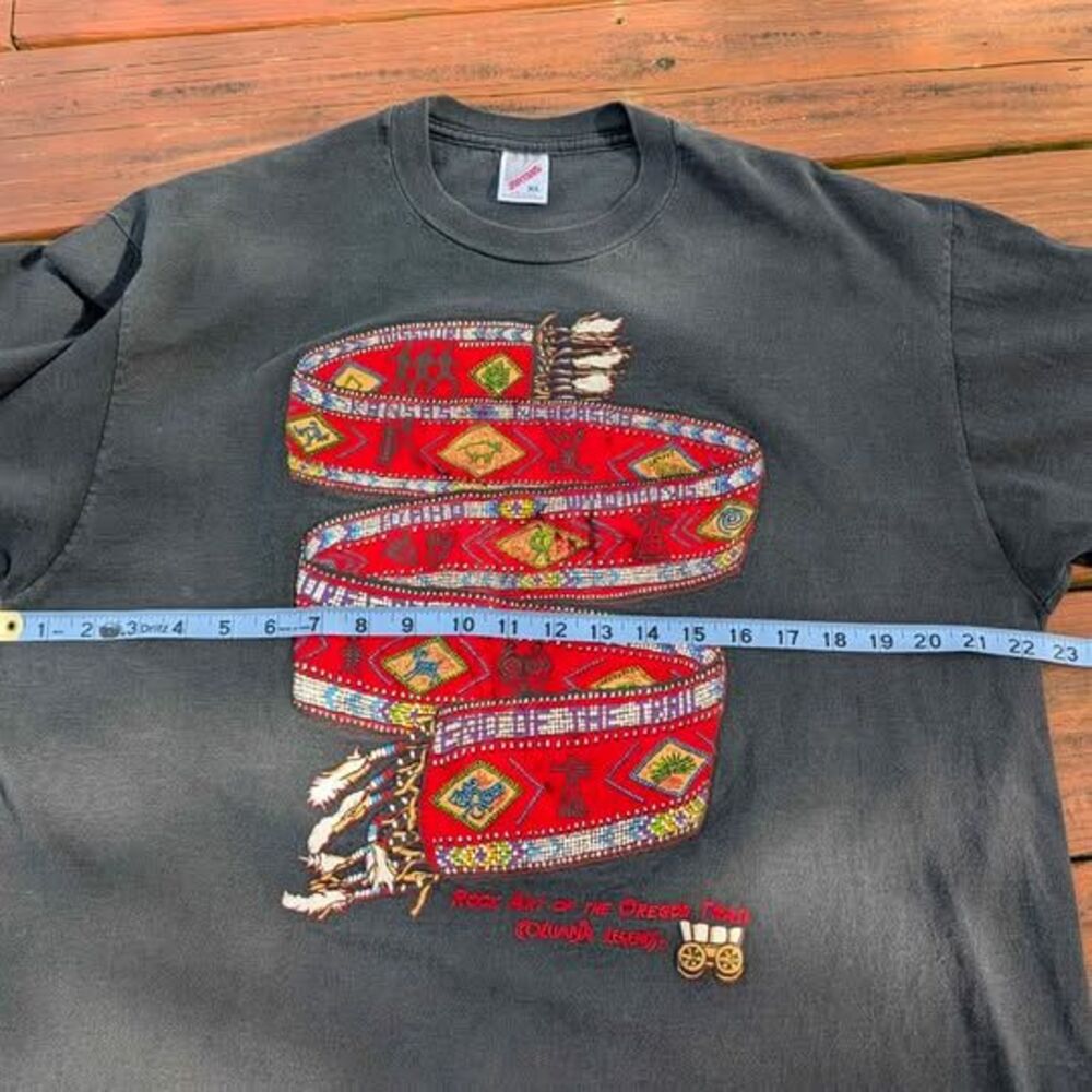 Vintage T-shirt size XL Rock Art of the Oregon Trail single stitch USA native - Picture 6 of 7